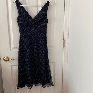 J. Crew Navy Polka Dot Cocktail Dress Size 0